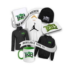 Load image into Gallery viewer, TNB Naturals Merch Pack including hoodie, t-shirt, beanie, mug, notebook, magnet, and stash container with logo