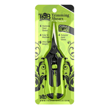 Load image into Gallery viewer, Packaged TND Trimming Shears with green and black design on a white background