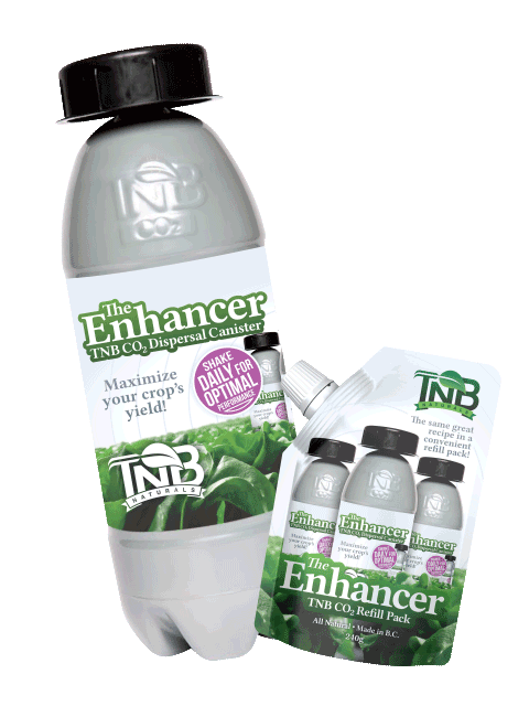 TNB Naturals The Enhancer CO2 refill pack with eco-friendly reuse bottle for enhanced plant growth
