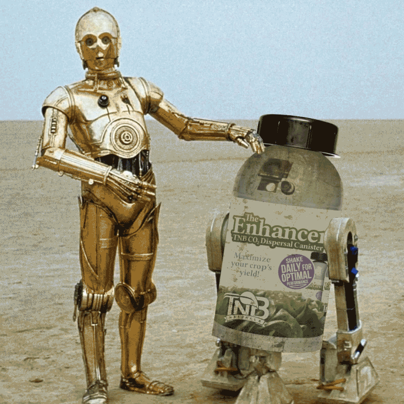 co2 generator for plants bottle with robot in desert for strong plant growth