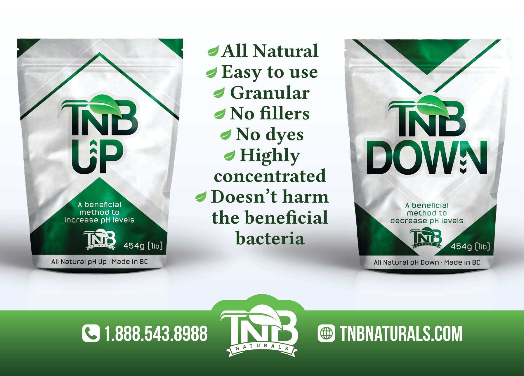 TNB Naturals granular pH DOWN 1lb bag natural pH reducer safe for plants and aquaponics