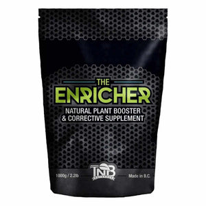 TNB Naturals The Enricher natural plant food and booster in black resealable bag