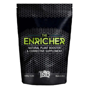 Black package of 'The Enricher' natural plant booster and corrective supplement with TNB branding.